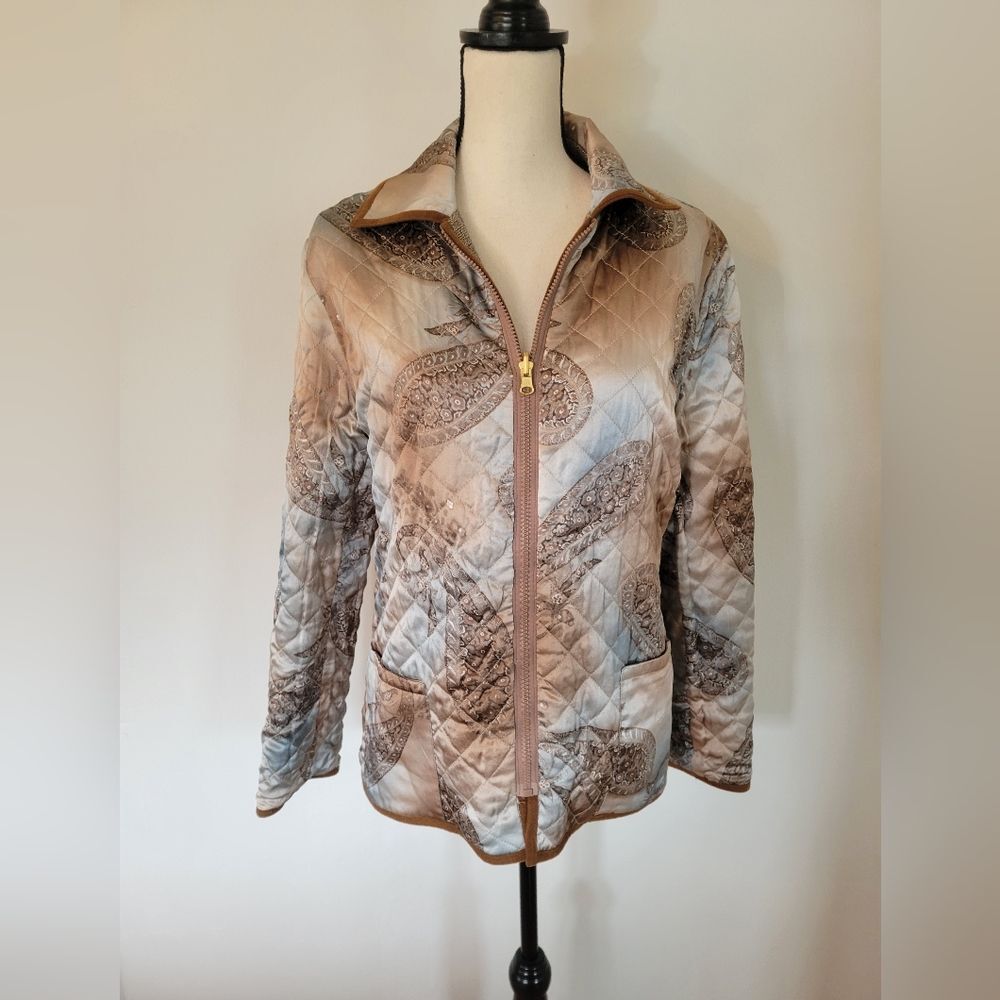 Harve Benard by Harve Holtzman reversible wool/silk quilted jacket, size 10